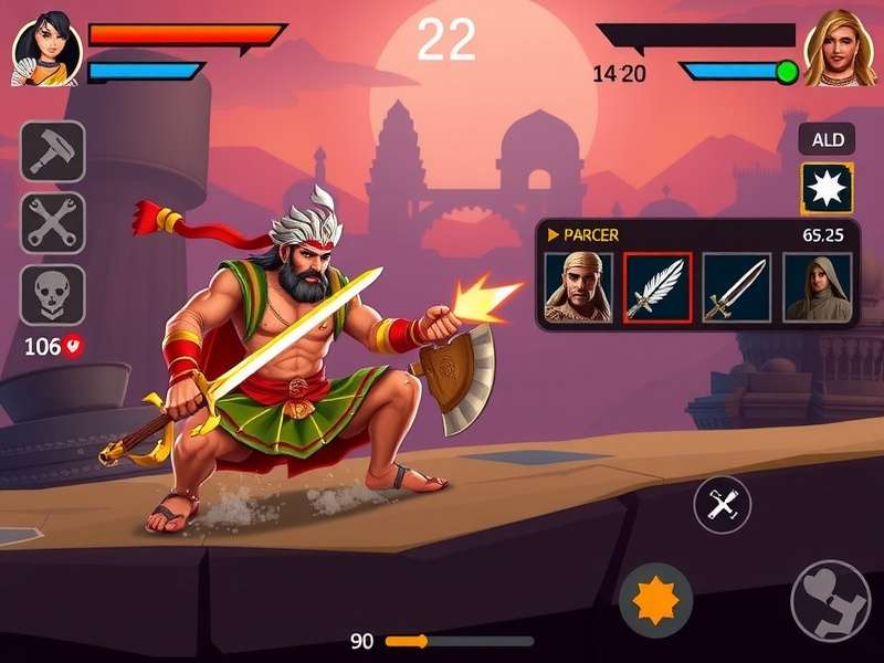 Maratha Warrior Legend gameplay screenshot showing battle scene